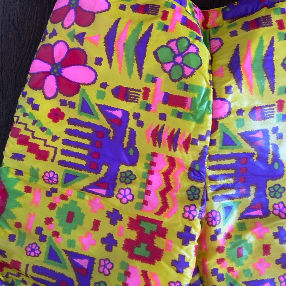RARE! 1960S-70S NEON PSYCHEDELIC PRINT NYLON DOWN SKI pants - Picture 2 of 5